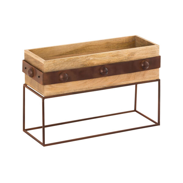 Telluride Natural Mango and Montana Rustic 13-Inch Planter, image 1