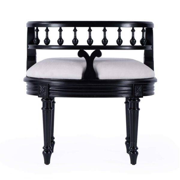 Hathaway Black Licorice Upholstered Vanity Seat, image 5