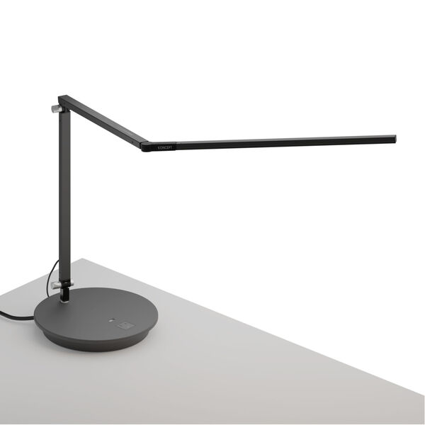 Z-Bar Metallic Black LED Desk Lamp with Power Base, image 1