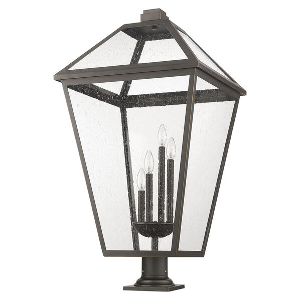 Talbot Four-Light Outdoor Pier Mounted Fixture with Seedy Shade, image 5