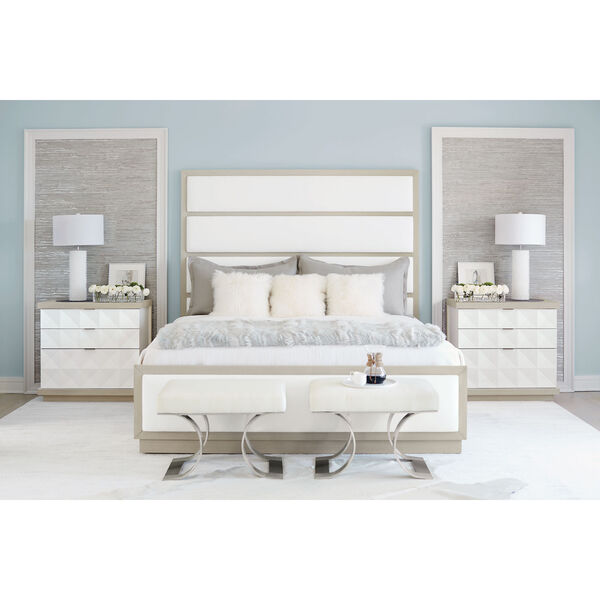 Axiom Linear Gray Engineered Faux Anigre Veneers and Fabric 80-Inch Bed, image 2