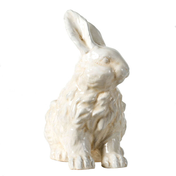 White 11-Inch Ceramic Bunny Figurine - (Open Box), image 2