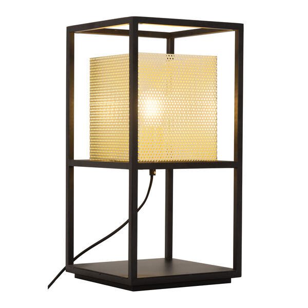 Yves Gold and Black One-Light Table Lamp, image 1
