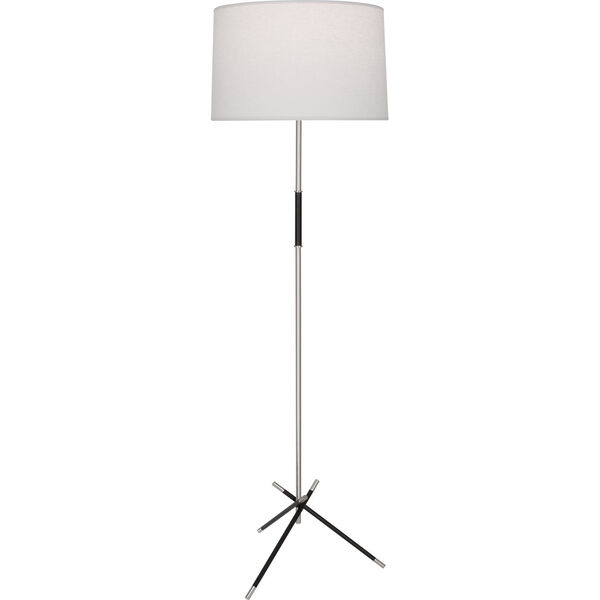 Thatcher Polished Nickel with Matte Black One-Light Floor Lamp, image 1