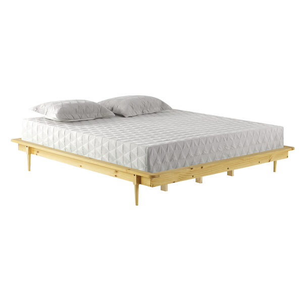 Light Oak Solid Wood Spindle Platform King Bed, image 1