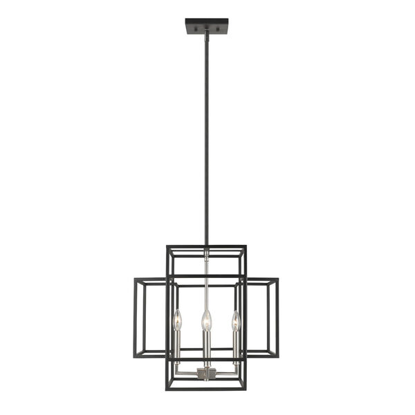 Titania Black and Brushed Nickel 18-Inch Four-Light Pendant, image 2