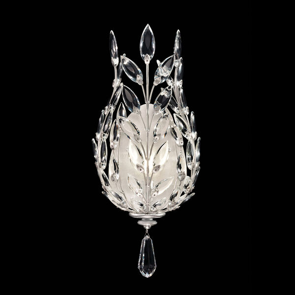 Crystal Laurel Silver Nine-Inch One-Light Wall Sconce, image 1