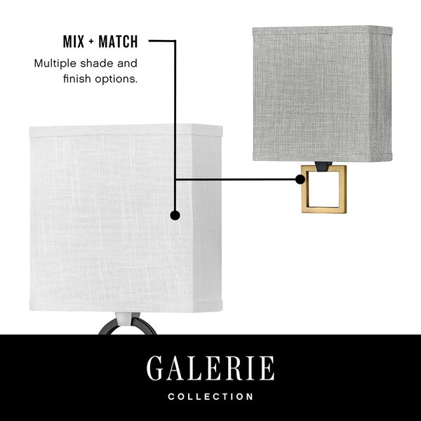 Link Black One-Light LED Wall Sconce with Off White Linen Shade, image 2