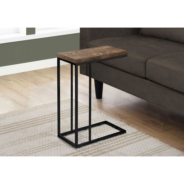 Brown and Black 18-Inch Accent Table, image 2