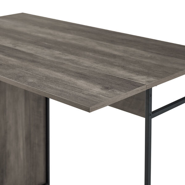 Gray and Black Drop Leaf Counter Table Set, 3-Piece, image 3