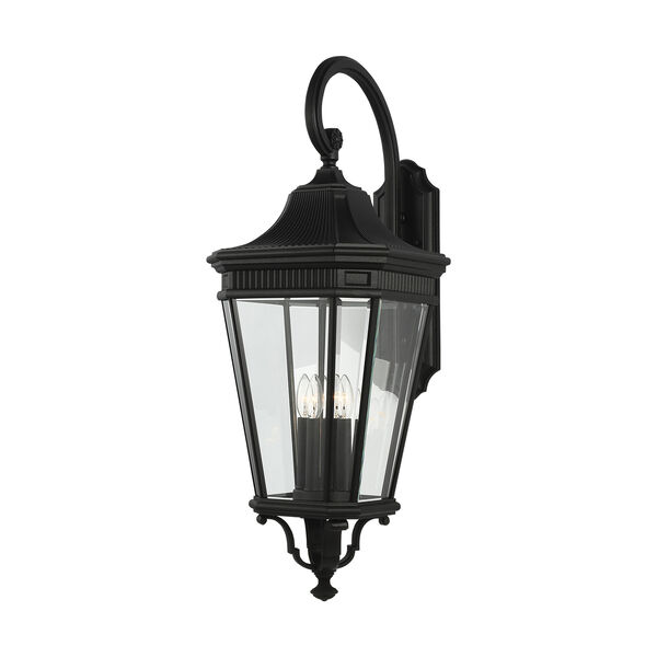 Cotswold Lane Black 36-Inch Four-Light Wall Lantern with Clear Glass, image 1