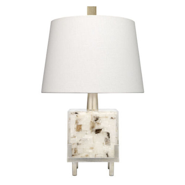 Diana White, Grey and Champagne Leaf One-Light Table Lamp, image 1