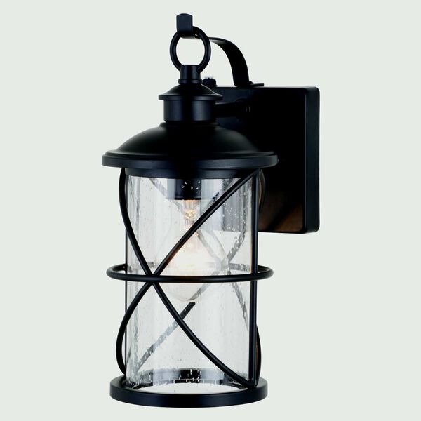 Adams Black One-Light Outdoor Wall Lantern with Clear Glass, image 1