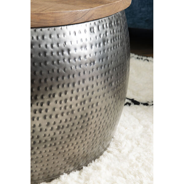 Royce Pewter Drum with Storage Table, image 4