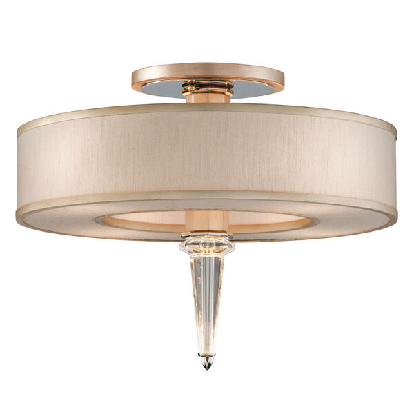 Harlow Tranquility Silver Leaf with Polished Stainless Accents Four-Light LED Semi Flush, image 1