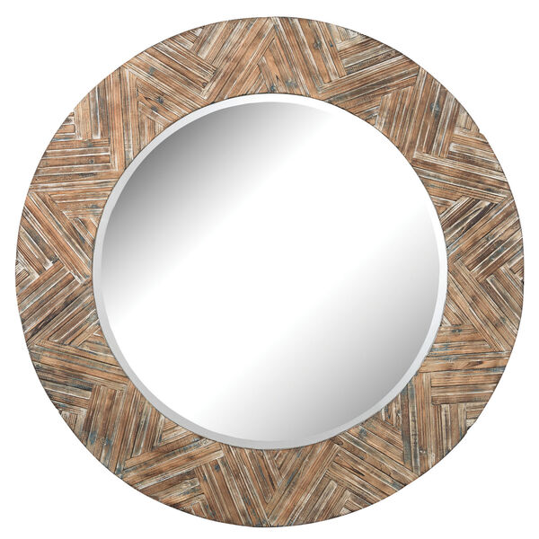 Natural Drift Wood 48-Inch Round Mirror, image 2