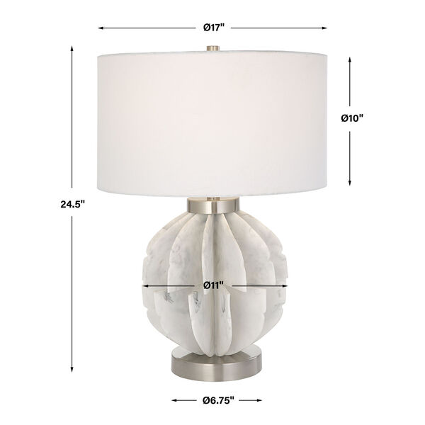 Repetition White and Brushed Nickel One-Light Table Lamp, image 3