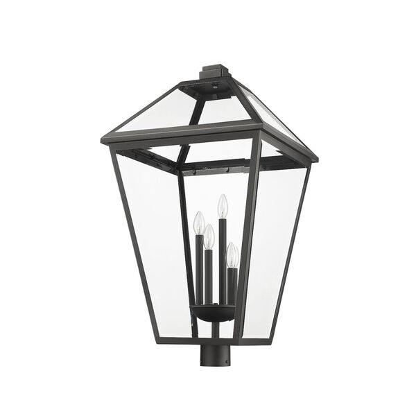 Talbot 34-Inch Four-Light Outdoor Post Mount Fixture with Clear Beveled Shade, image 4