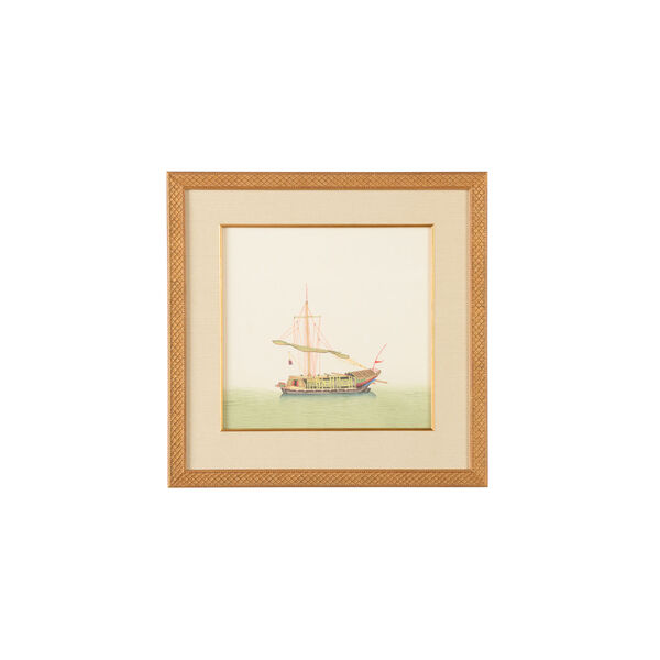 Gold Chin Junk Sail Furled Wall Art, image 1