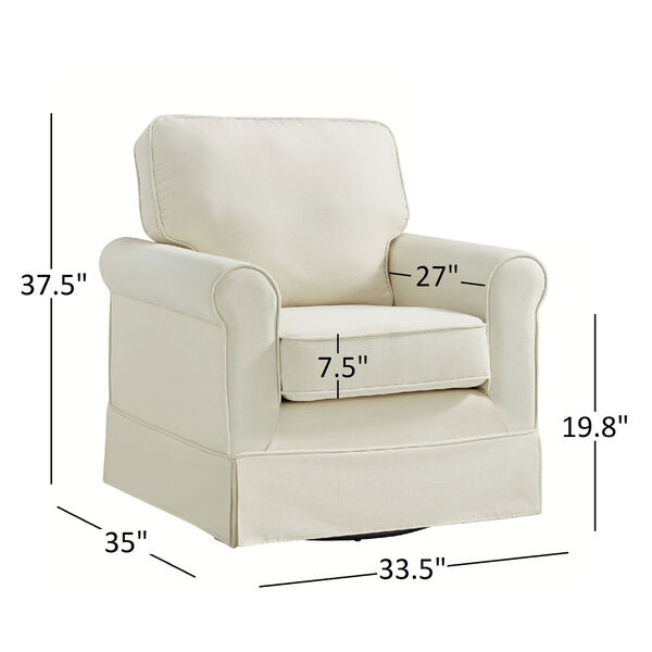 Gwyneth White Swivel Arm Chair, image 6