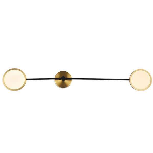 Torino Antique Brass and Matte Black Integrated LED Wall Sconce, image 1