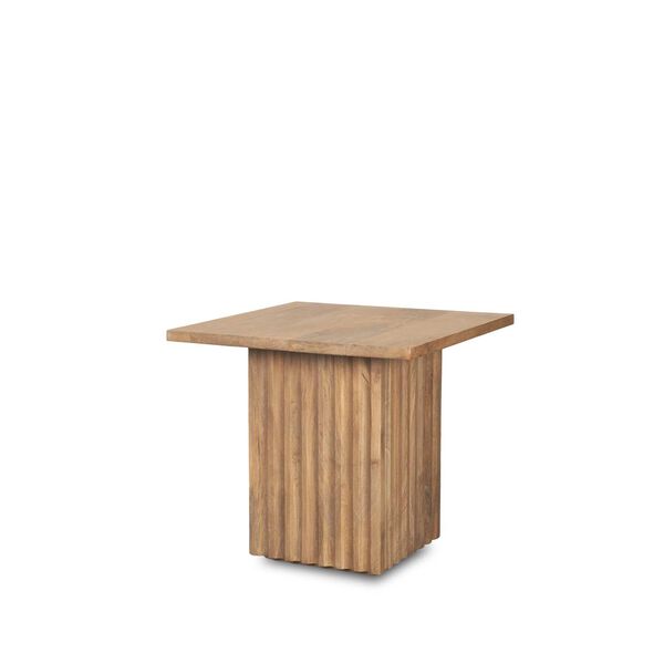 June Light Brown Wood With Fluting Square Side Table, image 1