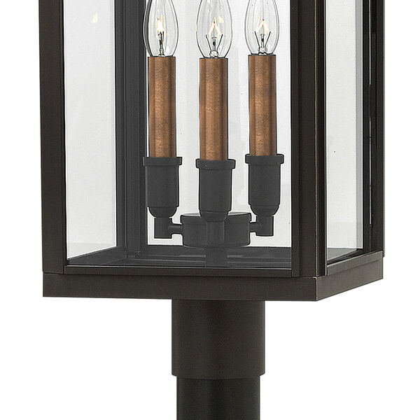 Sutcliffe Oil Rubbed Bronze 10-Inch Three-Light Outdoor LED Post Top and Pier Mount, image 2