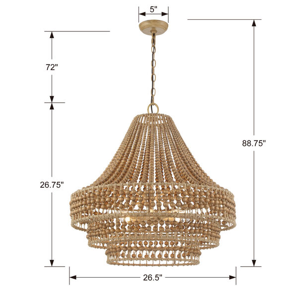 Silas Burnished Silver Six-Light Chandelier, image 4