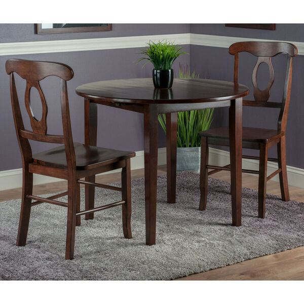 Clayton Walnut Three-Piece Drop Leaf Table and Two Chairs, image 3