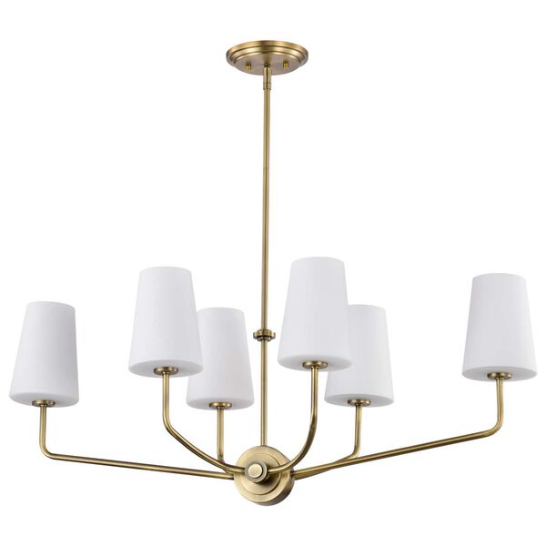 Cordello Vintage Brass Six-Light Pendant, image 6