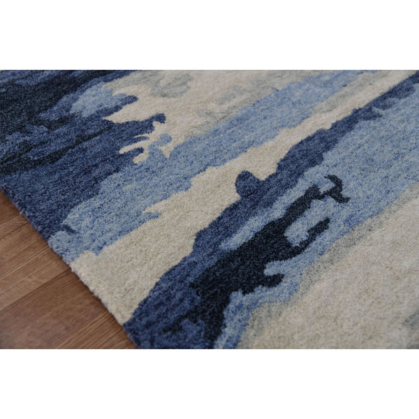 Abstract Blue Rectangle 8 Ft. x 10 Ft. Rug, image 2
