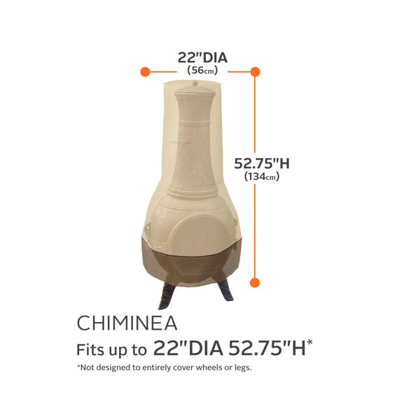 Ash Beige and Brown 22-Inch Chiminea Cover, image 4