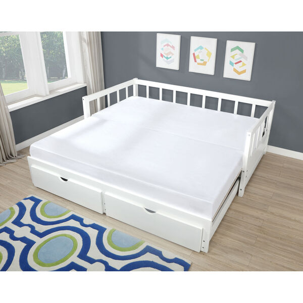 Brighton Hill Avery White Storage, Trundle Bed That Converts To King Size