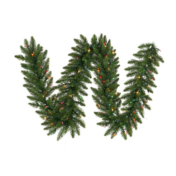 Camdon Fir 9-Foot Garland w/100 Multi-color Dura-Lit Lights and 260 Tips, image 1