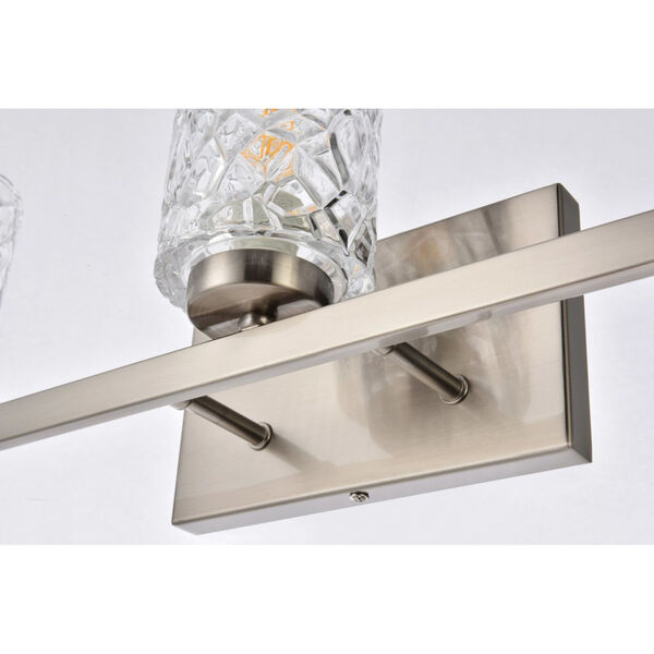 Cassie Satin Nickel and Clear Shade Five-Light Bath Vanity, image 4