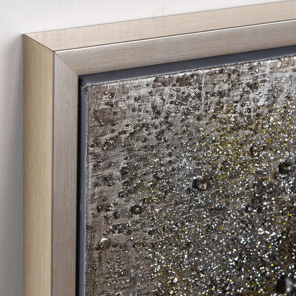 Silver and Blue Shadow Textured Glitter Framed Hand Painted Wall Art, image 5