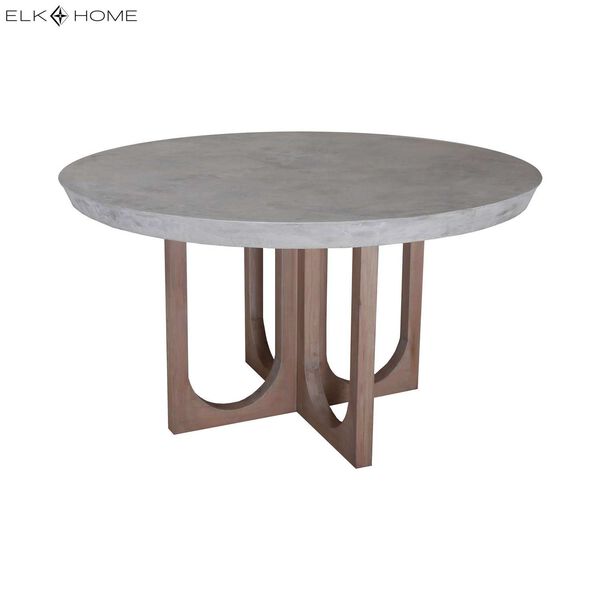 Innwood Round Concrete and Blonde Stain Dining Table, image 2