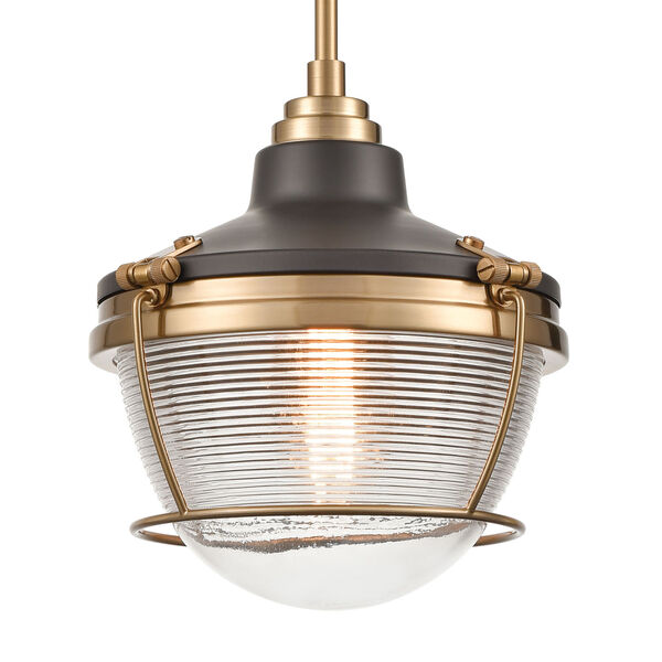 Seaway Passage Oil Rubbed Bronze and Satin Brass One-Light Pendant, image 7