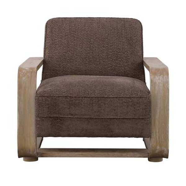 Roland Taylor Brown Upholstered Armchair with Wood Frame, image 2