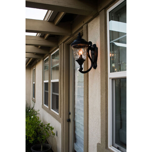 Carriage House Oriental Bronze Two-Light Outdoor Wall Mount with Water Glass, image 3