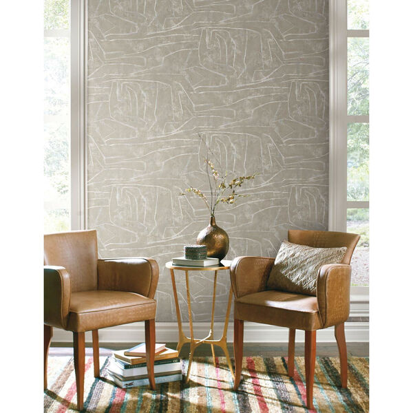 Urban Chalk Neutral and Pearl Peel and Stick Wallpaper, image 3