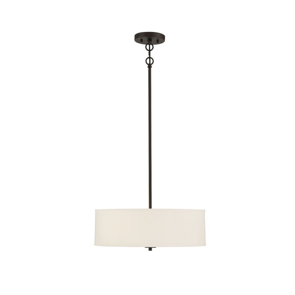 Pax Oil Rubbed Bronze and White Three-Light Pendant, image 1