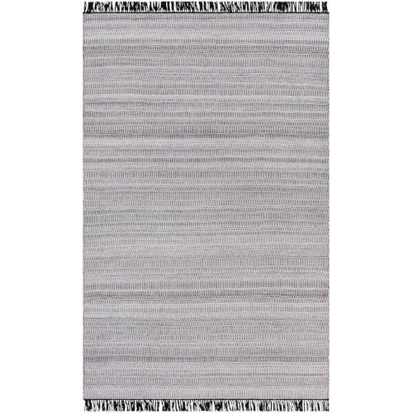 Lily Black and Charcoal Rectangular Indoor and Outdoor Rug, image 1