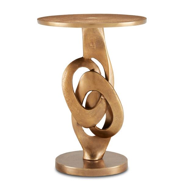 Kadali Antique Brass 17-Inch Accent End Table, image 1