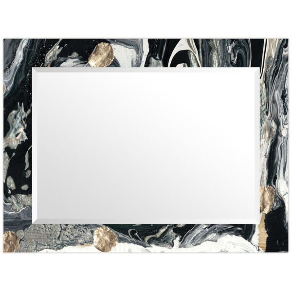 Ebony and Ivory Black 40 x 30-Inch Rectangular Beveled Wall Mirror, image 3