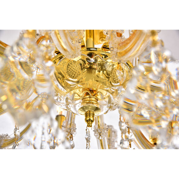 Maria Theresa Gold 24-Inch Six-Light Flush Mount with Clear Royal Cut Crystal, image 6