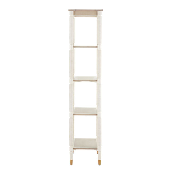 Aster Off White and Brass 74-Inch Etagere, image 3