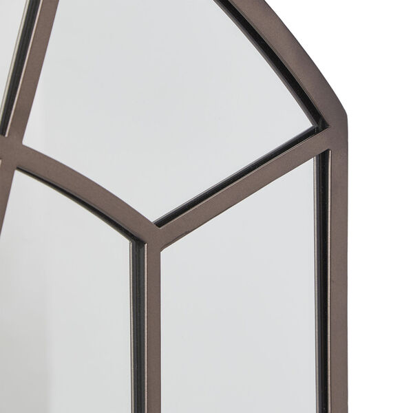 Laurel Bronze Arched Windowpane Wall Mirror, image 5