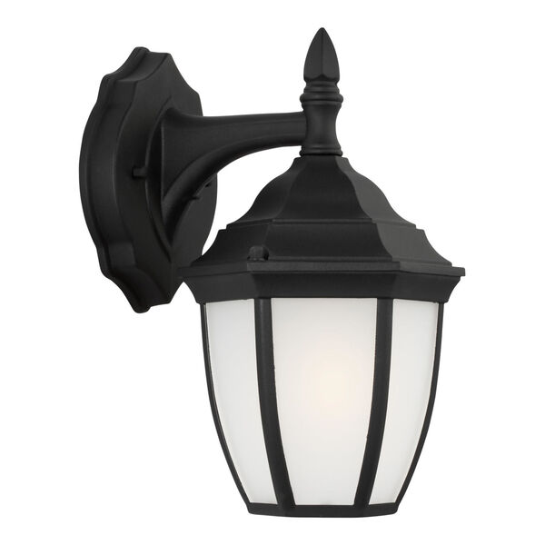 Bakersville Black One-Light Outdoor Wall Sconce with Satin Etched Shade, image 2