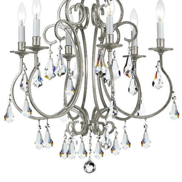 Ashton Old Silver Six-Light Chandelier with Hand Polished Crystal, image 3